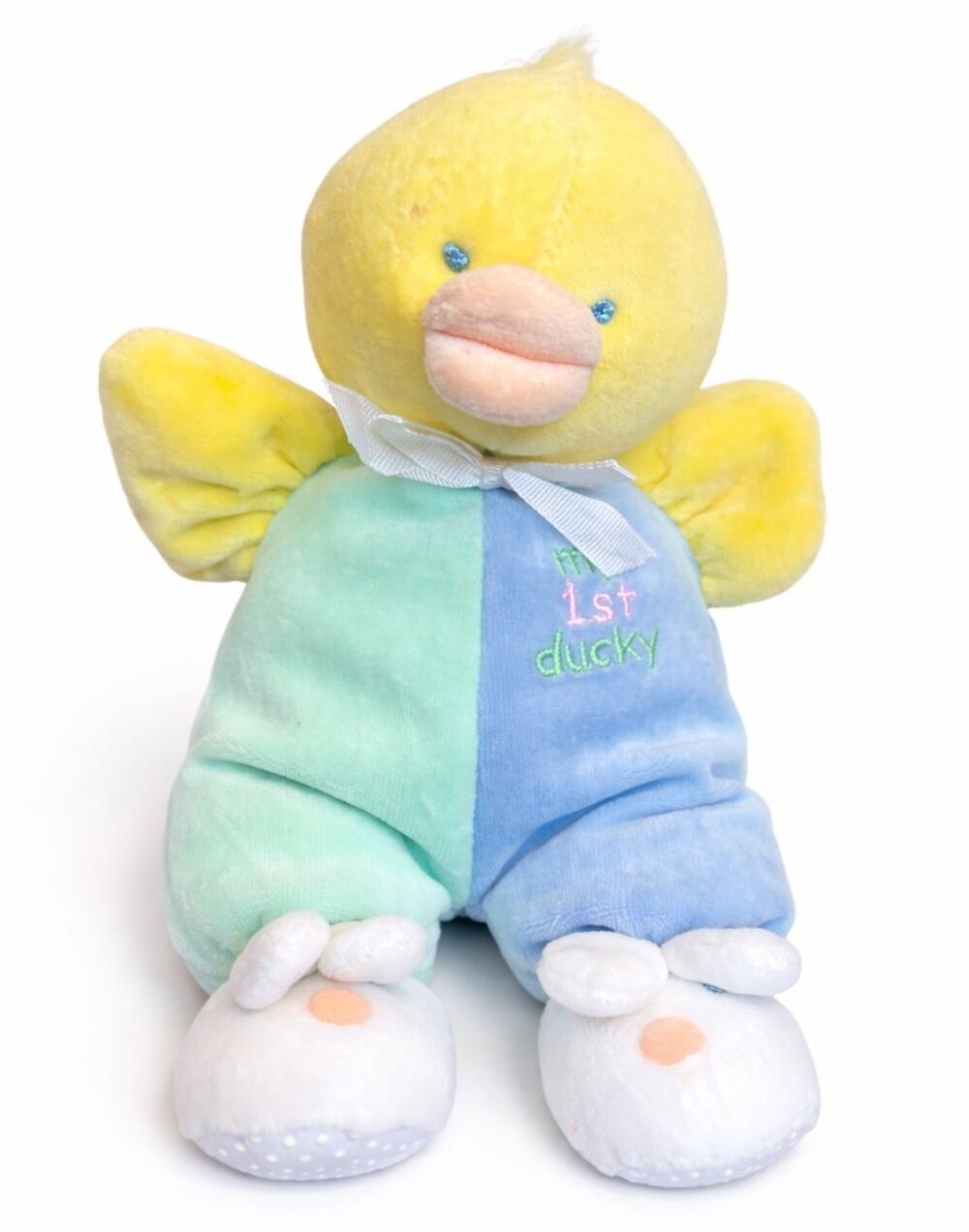 Vintage Soft Dreams Pastel Duck My First Ducky Baby Plush Rattle Toy HTF